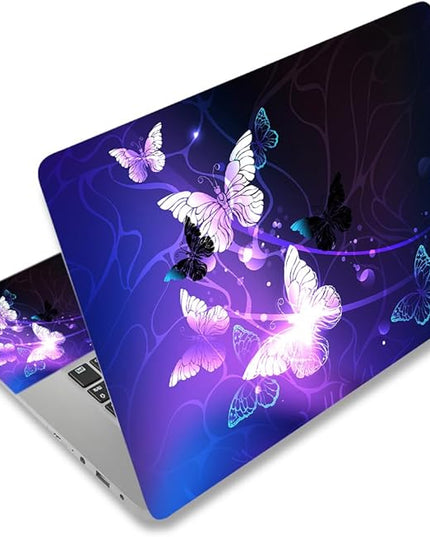Laptop Skin Sticker Decal,12" 13" 13.3" 14" 15" 15.4" 15.6 inch Laptop Vinyl Skin Sticker Cover Art Protector Notebook (2 Wrist Pad Skins Included), Decorative Waterproof Removable, Art Butterfly
