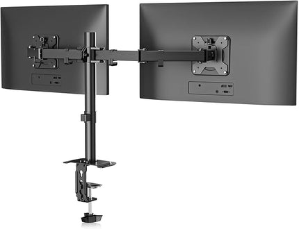 Suptek Dual Monitor Arm Desk Mount,Ultrawide Dual Monitor Arm for 2 Monitor Screens up to 38 inches and Max 22lbs Each,Extra Tall 15.75" Pole Fully Adjustable Monitor Stand for Desk,Black(MD9442MB)