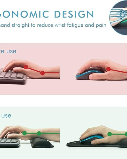 VAGAU Premium Keyboard Wrist Rest and Mouse Pad Wrist Support, Ergonomic Memory Foam Set for Office, Laptop, Mac, Computer and Gaming, Comfortable Typing &Wrist Pain Relief (2 Pack)