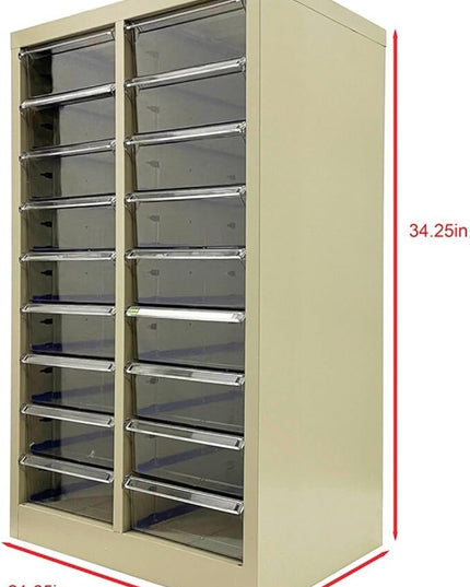 File Cabinet 18 Medium Transparent Drawers Vertical Home Office Storage Paper Organizer Document Cabinet