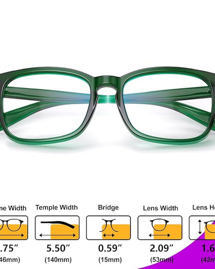 VISOONE Blue Light Blocking Glasses Square with Anti Computer Glare for Gaming Women and Men MONTANA