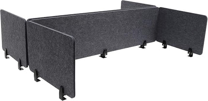 2 Pack Acoustic Desk Divider 59 x 16 Inch No Drilling Clamp-On Privacy Shields Panel Freestanding Desk Divider Desktop Sound Proof Dividers for Office Libraries School Student Desks