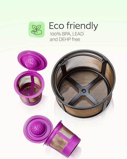 GoodCups Keurig K-Duo Coffee Filter and 2 Reusable K-Cups for K-Duo Essentials - Carafe Basket Coffee Filters and 2 Refillable K-Cups