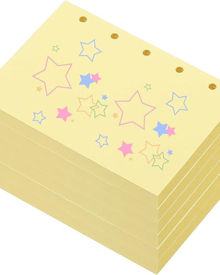 PATIKIL Colored Loose Leaf Paper, 4.1" x 3"(A8) 300 Sheets 5 Holes Punched 150GSM Blank Binder Refill Paper Supplies for Office Note Taking Teacher Planner Journal Notebook, Light Yellow
