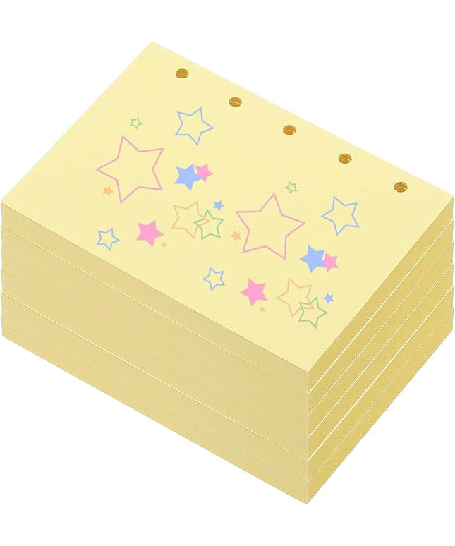 PATIKIL Colored Loose Leaf Paper, 4.1" x 3"(A8) 300 Sheets 5 Holes Punched 150GSM Blank Binder Refill Paper Supplies for Office Note Taking Teacher Planner Journal Notebook, Light Yellow