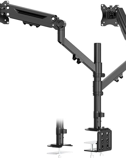 Dual Monitor Mount for 17 to 40 inches, Holds up to 26.4 lbs, Monitor Desk Arms for 2 Monitors Vertical/Parallel Placement, with Clamp/Grommet Base, VESA Mount 75/100 mm