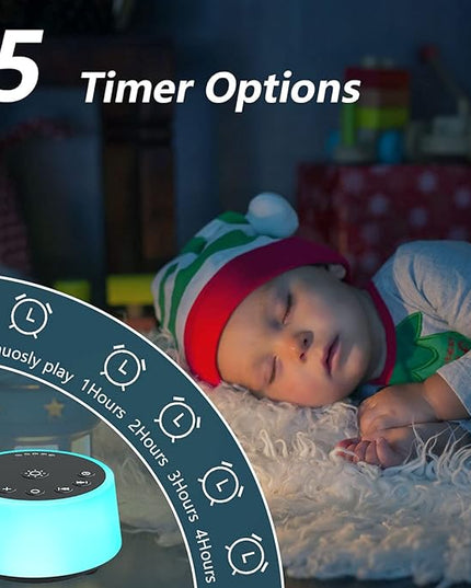 Color Noise Sound Machines with 10 Colors Night Light 25 Soothing Sounds and Sleep White Noise Machine 32 Volume Levels 5 Timers Adjustable Brightness Memory Function for Adults Kids Baby