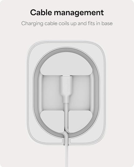 Mophie 2-in-1 Wireless Charging Stand - Qi2-Certified, MagSafe Charger for iPhone & AirPods – Fast Charging Station with Adjustable Phone Stand & Cable Management – Up to 15W Power