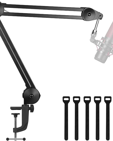 InnoGear Microphone Arm Stand, Heavy Duty Mic Arm Microphone Stand Suspension Scissor Boom Stands with Mic Clip and Cable Ties for Blue Yeti Snowball Hyper X QuadCast SoloCast Fifine Gaming (Medium)