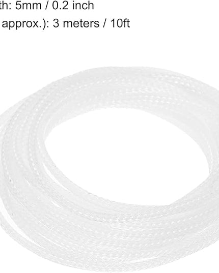 uxcell PET Expandable Sleeving 10ft 1/8" Clear Cable Management Sleeve Cord Organizer for Wrap Protect Cable