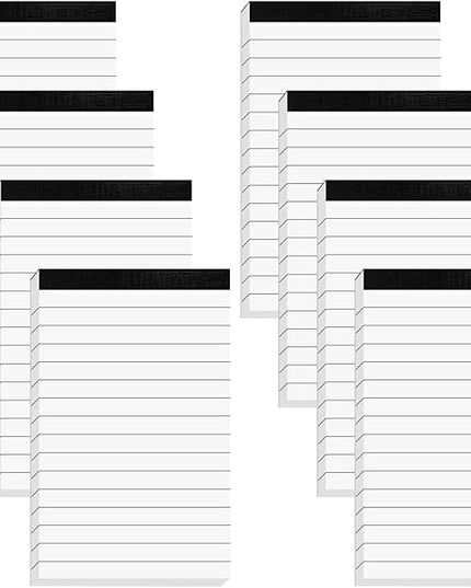 Nichela 8 Pcs Note Pads Refills 3 x 5 inches Memo Small Notebook Writing Pads with 30 Sheets Each Pad College Ruled Lined Paper NotePads White