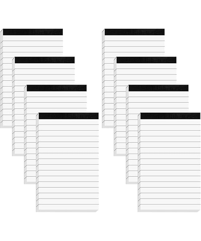 Nichela 8 Pcs Note Pads Refills 3 x 5 inches Memo Small Notebook Writing Pads with 30 Sheets Each Pad College Ruled Lined Paper NotePads White