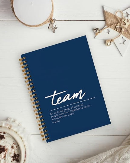 Navy Blue Meeting Notebook for Work, Employee Appreciation Gifts, Team Gifts for Employees, Thank You Gifts for Women Men Leader Boss Mentor Manager Coworkers Going Away Retirement, 5.5"x8.3"