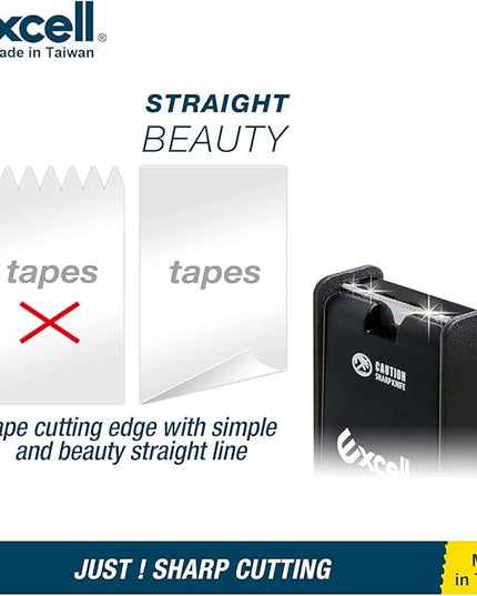 Excell EX-11125BK Dualcore Desktop Tape Dispenser (1"+3" Core) with Sturdy Metal Base, Tape Dispenser Desk for Home, Office, Shop, Retail Store and Warehouse Wrapping
