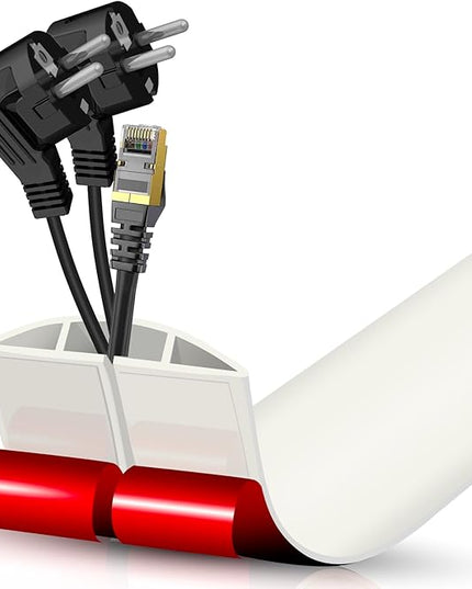 Floor Cord Cover Cable Cavity Self Adhesive Cord Hider Floor Floor Cable Management Power Cord Protector Floor Electric Cord Covers for Offices, Gym, Exhibitions (Beige, 2.36" x 3.3')