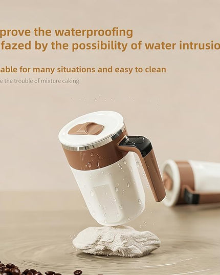 Self Stirring Coffee Mug,Heated Coffee Mug Rechargeable with Temperature Display,Fun Coffee Mug Warmer,Suitable for Beverages Such Coffee,Milk,Cocoa (White)