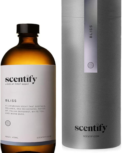 Scentify Bliss Aroma Oil Refill Scent for Oil Diffusers - Eucalyptus, Bergamot, Tea & Powdery Scents - Luxurious Relaxing Aromatherapy Diffuser Fragrance 470ml, 16 oz