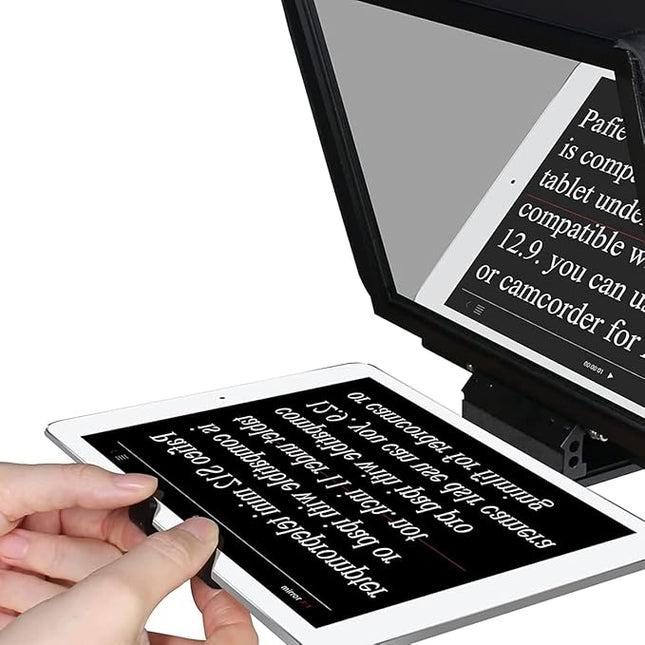 TX12 Teleprompter with Remote App Control, 13inch Metal Teleprompter，Compatible with iPad, Smartphone, DSLR Camera,Collapsible with Carry Case,Easy to Assemble