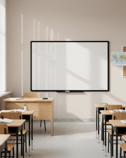 Dry Erase Board for Wall, 48 x 24 Inches Presentation Magnetic Whiteboard Office Collaboration, Classroom Teaching & Agile Management, Black Aluminum Frame