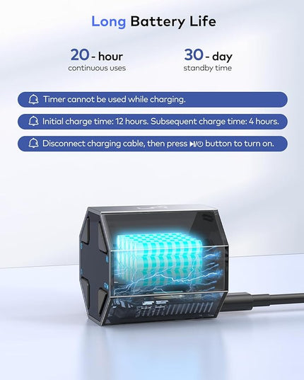 Pomodoro Timer Cube, Custom Pomodoro, Pause & Resume, Silent, Vibrate & Adjustable Sound Alert, for ADHD, Task, Work, Study, 3/5/10/15/30/45/60min & Custom Countdown,Gray