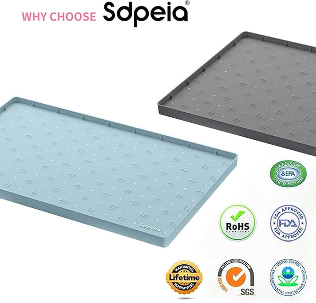 Sdpeia Under Sink Mat 34"×22" Waterproof Silicone Cabinet Liner & Sink Protector for Kitchen & Bathroom, Multi-Purpose Organizers Tray for Pets, Laundry, Cat Litter Mat