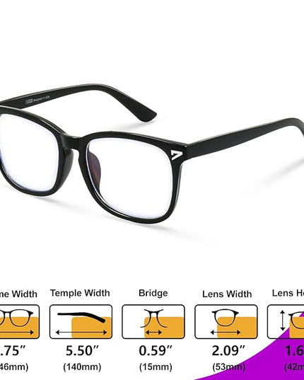 VISOONE Blue Light Blocking Glasses Square with Anti Computer Glare for Gaming Women and Men MONTANA