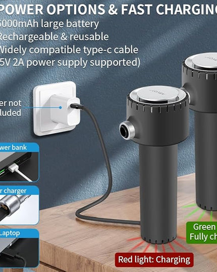 Compressed Air Duster, Electric Air Duster, Portable 45000 RPM Cordless Dust Blower, 6000mAh Battery Air Can Duster, Powerful Computer Keyboard Cleaning Air Spray, Rechargeable Electric Canned Air