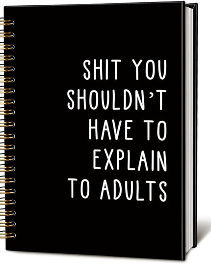 LIANGW Sarcastic Notebooks for Work, Funny Notebooks Journal, Funny Office Gifts for Coworkers, Funny Notebooks for Work, Office Humor Gifts, Black Hardcover Spiral Notebook 5.5x8.3 Inch