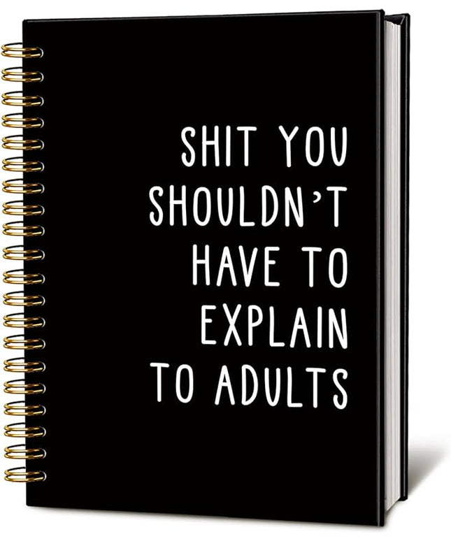 LIANGW Sarcastic Notebooks for Work, Funny Notebooks Journal, Funny Office Gifts for Coworkers, Funny Notebooks for Work, Office Humor Gifts, Black Hardcover Spiral Notebook 5.5x8.3 Inch