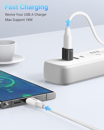 UGREEN 10Gbps USB to USB C Adapter 2Pack, USB C Female to USB 3.0 Male Adapter Type Charger Connector for iPhone 16 15 14 13,AirPods,iPad Air Mini 6 7,CarPlay,Black