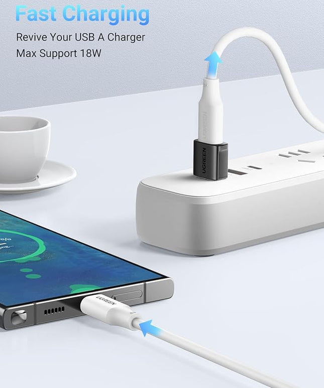 UGREEN USB to USB C Adapter 3Pack, USB C Female to USB Male Adapter 10Gbps Type C Converter for iPhone 17 16 15 14 13 Plus Pro Max,iPad Air Mini 6 7,Samsung Galaxy S23 S24,iPad Air,Black