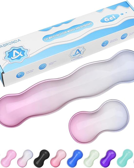 Gel Wrist Rest for Keyboard and Mouse, Wrist Rest for Keyboard, Mouse Wrist Support, Pain Relief, Cool Touch, Non-Skid, Keyboard and Mouse Wrist pad Set