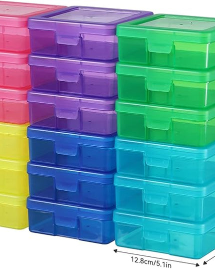 novelinks 18 Pack Small Plastic Storage Containers Color Arts & Crafts Storage Boxes & Organizers Stackable Small Containers With Lids For Organizin (Set 2)