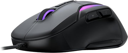 Turtle Beach Kone II Wired RGB Gaming Mouse, 26000 DPI Optical Sensor, 100M Click Life Optical Switches, 23 Customizable Inputs, Ergonomic Design, 4D Scroll Wheel, Pure PTFE Glides - Ash Black