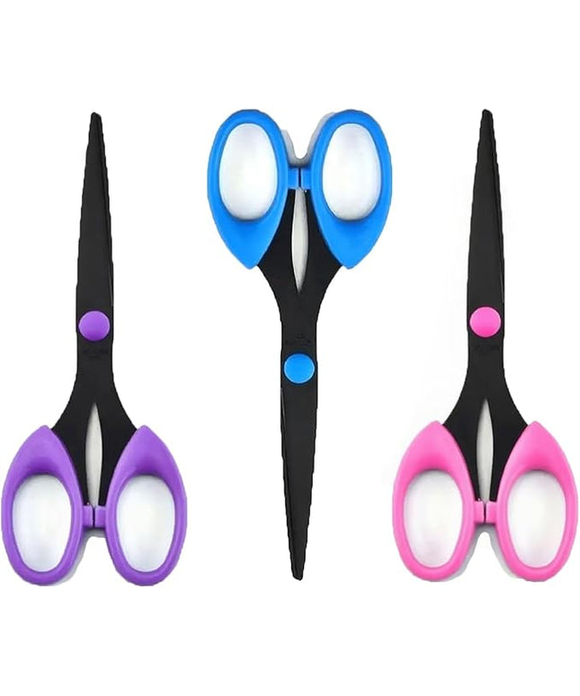 3 Pack 6.5" Multi-Purpose Scissors, Arts and Crafts Scissors,for Office, Home, School and Sewing (Multi Colour)