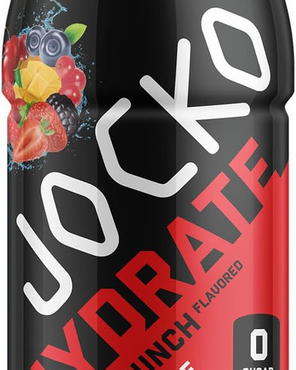 Jocko Fuel Hydrate Electrolyte Drinks - Sports Drink Hydration Amplifier, Thirst Quencher - Scientifically Formulated Electrolyte Blend Fruit Punch Flavor 16 Oz (12 Pack)