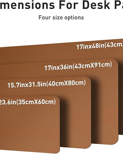 Aothia Leather Desk Pad Protector, Mouse Pad, Office Desk Mat, Non-Slip PU Leather Desk Blotter, Laptop Desk Pad, Waterproof Desk Writing Pad for Office and Home (Brown,23.6" x 13.7")