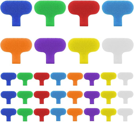 32 Pieces Multi-Color Electronic Cable Identification Tags Write On Cord Labels for Computers Cable Management Writable Wire Tags for Electronics Self-Adhesive Nylon Wrap-It Cable Label (8 Colors)