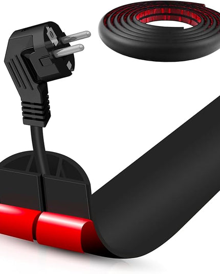 Floor Cord Cover Self Adhesive Cord Hider,10FT Cable Management, Extension Strip Protector for Wires, Prevent Cable Trips for Offices, Gyms, Exhibitions Cavity:0.39"(W) x 0.27"(H) Black