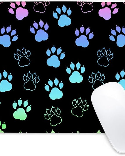 Dog Paw Square Mouse Pad,Non-Slip Rubber Base Mouse Pad,Home Office Decoration Desktop Accessory,Laptop Mouse Pad for Office Laptops,9.4x7.8x0.12inch 3