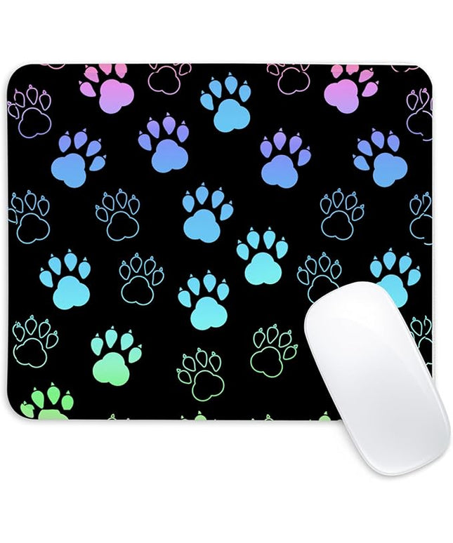 Dog Paw Square Mouse Pad,Non-Slip Rubber Base Mouse Pad,Home Office Decoration Desktop Accessory,Laptop Mouse Pad for Office Laptops,9.4x7.8x0.12inch 3