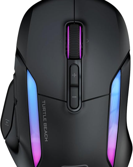 Turtle Beach Kone II Wired RGB Gaming Mouse, 26000 DPI Optical Sensor, 100M Click Life Optical Switches, 23 Customizable Inputs, Ergonomic Design, 4D Scroll Wheel, Pure PTFE Glides - Ash Black