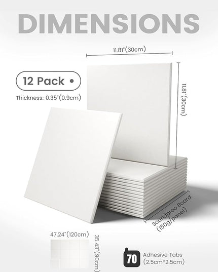 Fluxynara Large Felt Bulletin Board 48" x 36" Cork Board Alternative-12 Pack with 70 Safe Removable Adhesive Tabs, Cork Boards for Walls Cork Board for Home Office Classroom Pin Board - Milky White