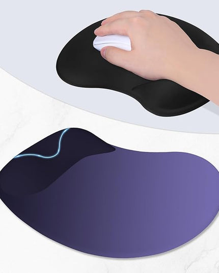 ITNRSIIET Ergonomic Mouse Pad, Cushioned Gel Wrist Rest, Non-Slip Base, Smooth Surface, Compatible with All Mice for Office & Gaming, Desk Accessory, 9.5 x 8.2 inch, Violet Gradient