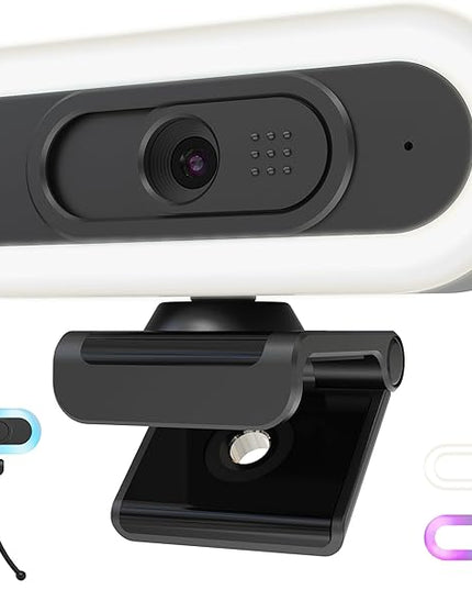 saylas 2K Webcam with Lights, HD Webcam for PC, 2K@60FPS Web cam with Microphone, 65° FOV, Autofocus, Noise Cancellation, Privacy Cover, Web Camera for Computer/Laptop, USB Streaming Computer Camera