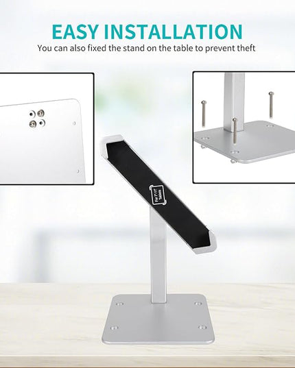 YOOZ Anti Theft Tablet Stand for Desktop, Security Tablet Mount Retail Kiosk POS, Heavy Duty Metal Tablet Holder with Lock for 7-11" Tablets, iPad Pro Air Mini, Galaxy Tabs, Surface etc