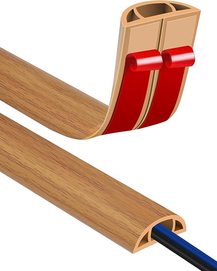 Floor Cord Covers for Wires 20FT Cable Hider Wire Cover Self Adhesive Cord Hider Floor for Offices, Homes, Workshops, Warehouses Cable Cavity 0.39" W x 0.27" H