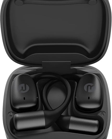 Raycon Essential Open Earbuds – True Wireless Open Ear Bluetooth 6.0 Headphones, Ultra-Lightweight, Comfort Hook Design, IPX4 Water Resistant, 36 Hours of Battery Life (Black)