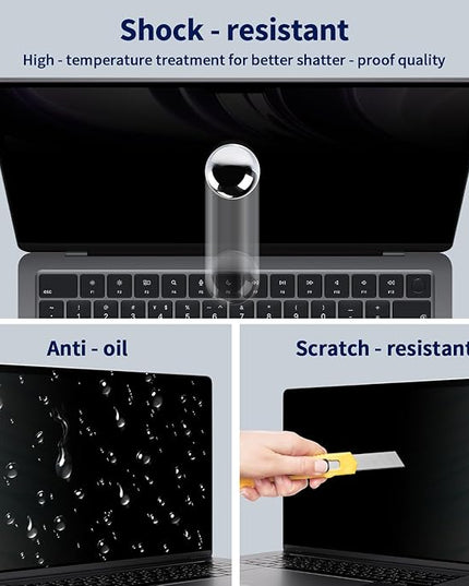Magnetic Laptop Privacy Screen 14 Inch 16:10, Removable Matte Anti Glare Blue Light Filter - Computer Privacy Shield Not for 14" 16:9 Laptop