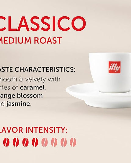 Illy Classico Ground Espresso Coffee, Medium Roast Roast With Notes Of Chocolate & Caramel, 100% Arabica, 8.8 Ounce (Pack Of 1)